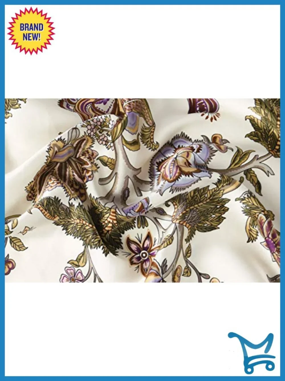 100% Silk Extra Large Fashion Scarf 42x42